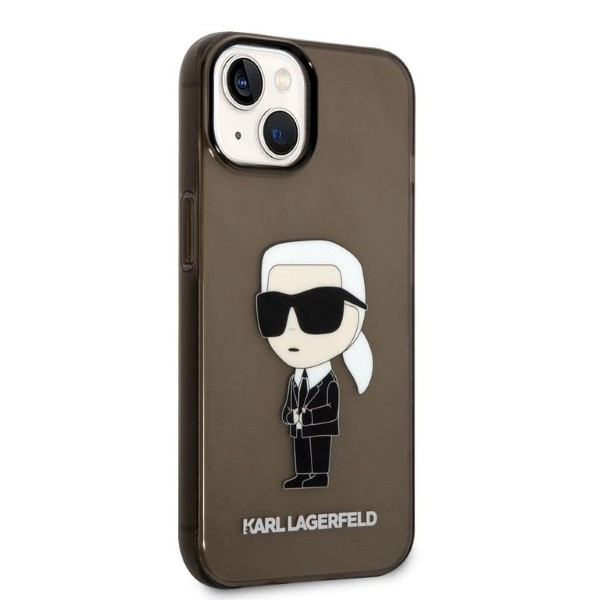 Kryt Karl Lagerfeld KLHCP14MHNIKTCK Apple iPhone 14 Plus / 15 Plus black hardcase Ikonik Karl Lagerfeld