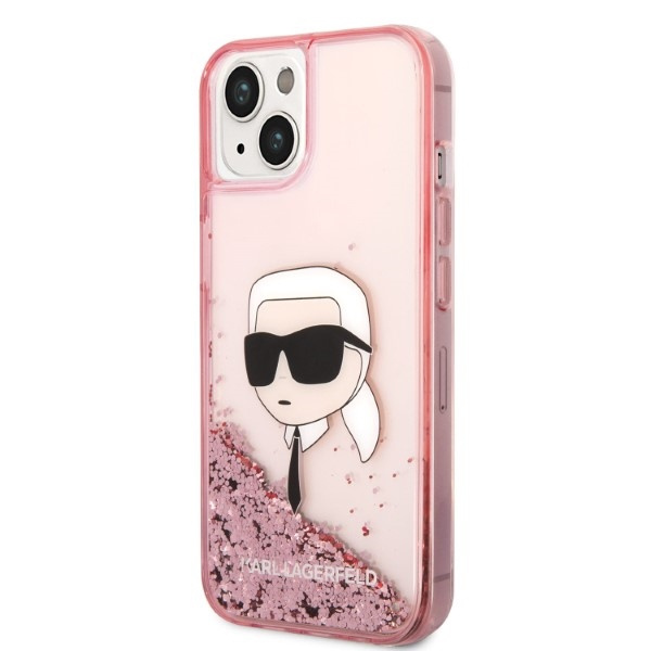 Kryt Karl Lagerfeld KLHCP14MLNKHCP Apple iPhone 14 Plus / 15 Plus pink hardcase Glitter Karl Head
