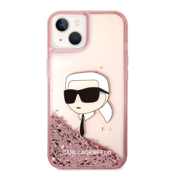 Kryt Karl Lagerfeld KLHCP14MLNKHCP Apple iPhone 14 Plus / 15 Plus pink hardcase Glitter Karl Head