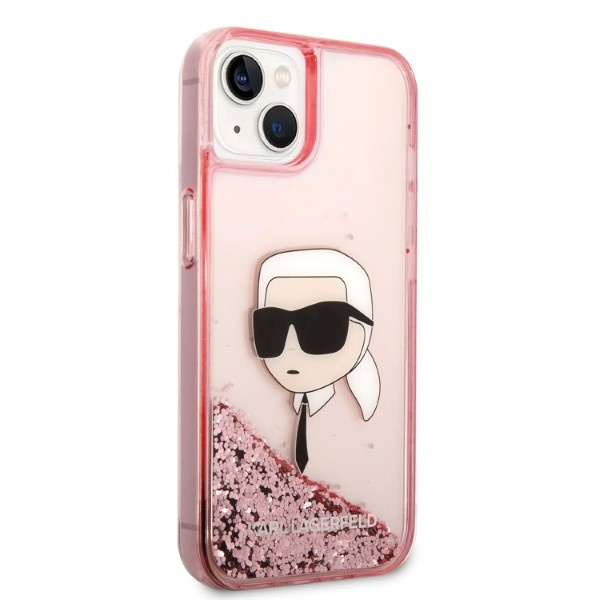 Kryt Karl Lagerfeld KLHCP14MLNKHCP Apple iPhone 14 Plus / 15 Plus pink hardcase Glitter Karl Head