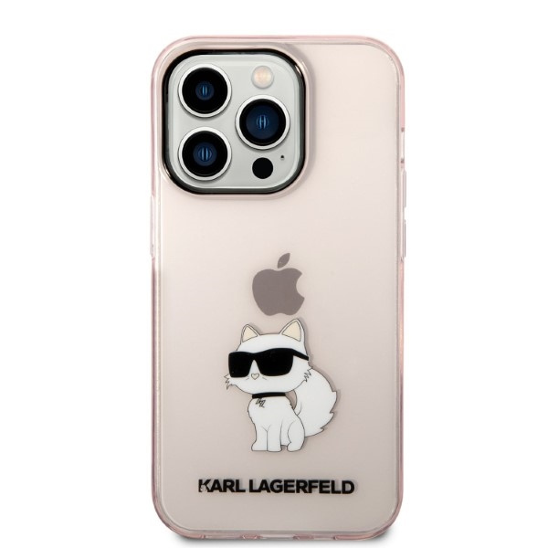 Kryt Karl Lagerfeld KLHCP14XHNCHTCP Apple iPhone 14 Pro Max pink hardcase Ikonik Choupette