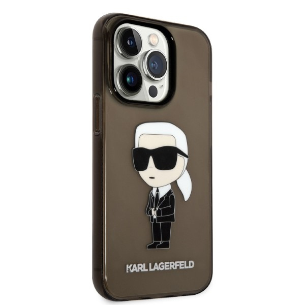 Kryt Karl Lagerfeld KLHCP14XHNIKTCK Apple iPhone 14 Pro Max black hardcase Ikonik Karl Lagerfeld