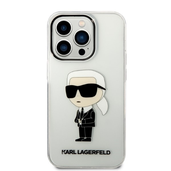 Kryt Karl Lagerfeld KLHCP14XHNIKTCT Apple iPhone 14 Pro Max transparent hardcase Ikonik Karl Lagerfeld
