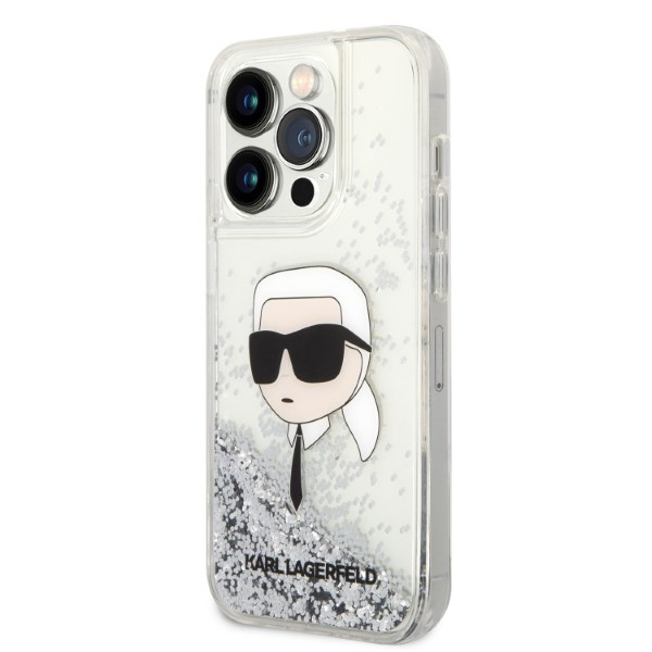 Kryt Karl Lagerfeld KLHCP14XLNKHCH Apple iPhone 14 Pro Max silver hardcase Glitter Karl Head