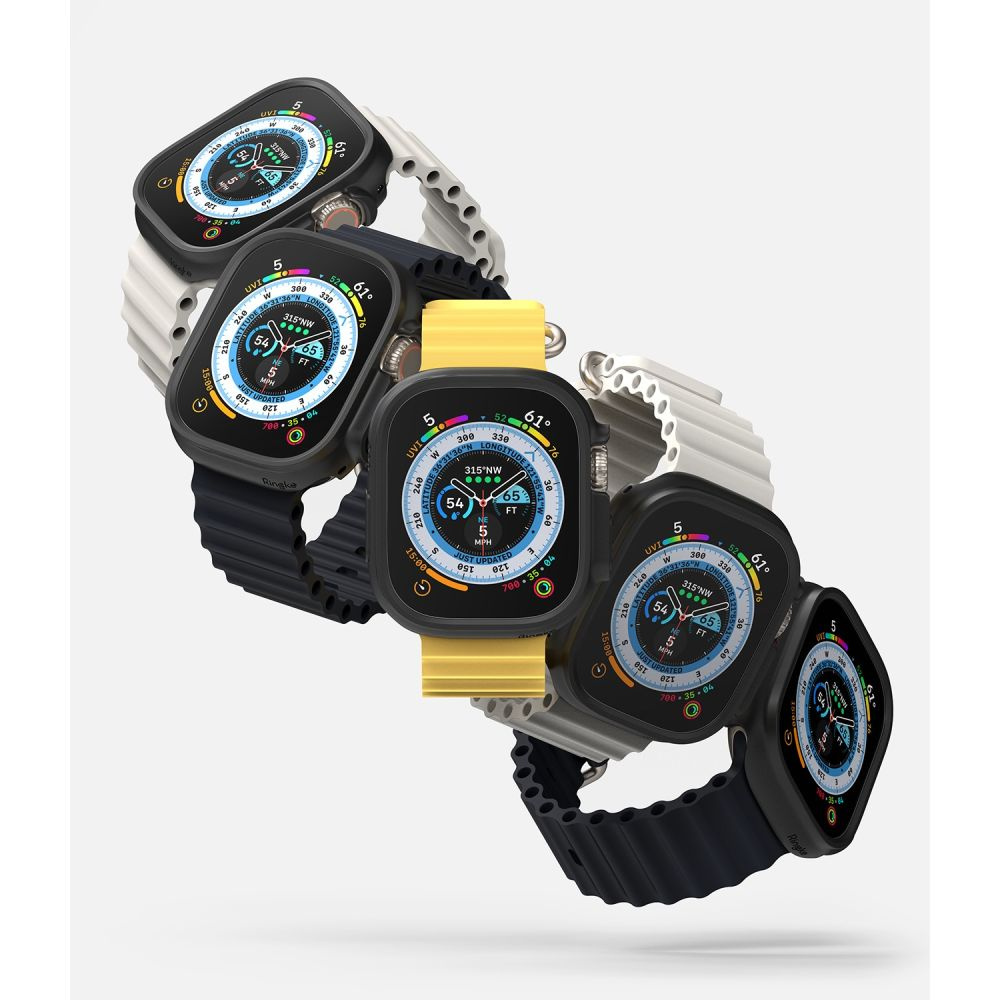 Kryt Ringke Slim Apple Watch Ultra 1 / 2 / 3 49mm Clear & Matte Black [2 PACK]