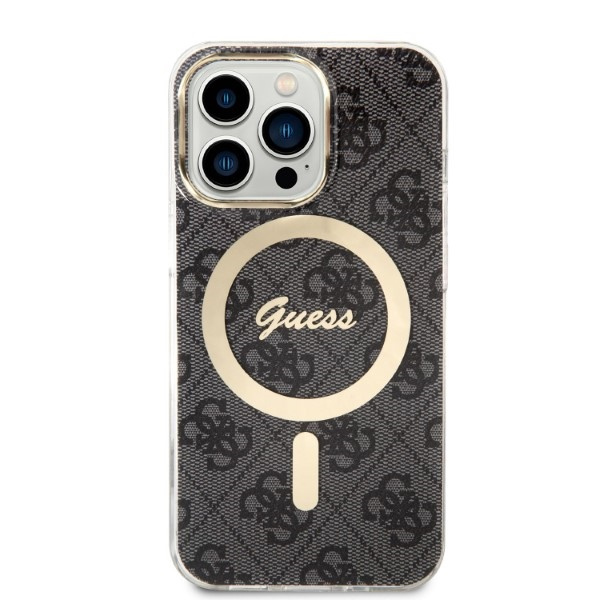 Kryt Guess GUBPP13LH4EACSK Case + Wireless Charger Apple iPhone 13 Pro black hard case 4G Print MagSafe
