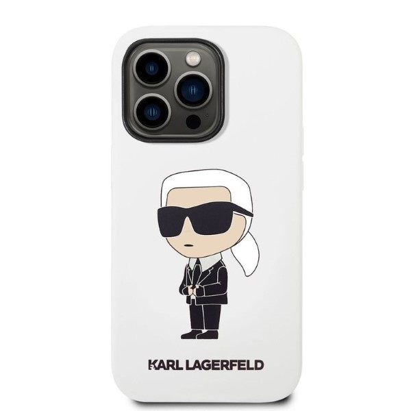 Kryt Karl Lagerfeld KLHCP14LSNIKBCH Apple iPhone 14 Pro hardcase white Silicone Ikonik