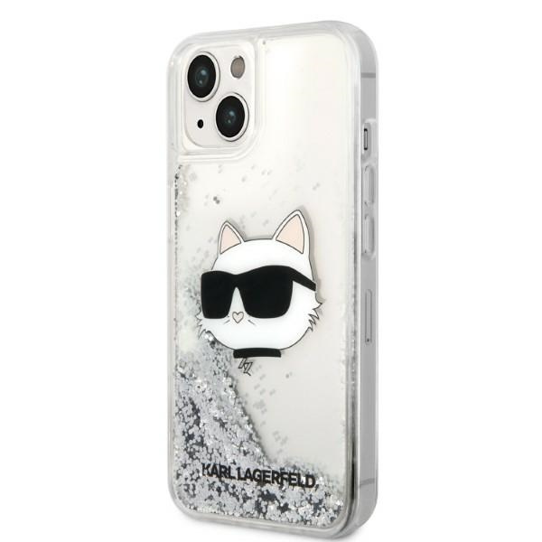 Kryt Karl Lagerfeld KLHCP14MLNCHCS Apple iPhone 14 Plus / 15 Plus silver hardcase Glitter Choupette Head