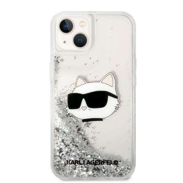 Kryt Karl Lagerfeld KLHCP14MLNCHCS Apple iPhone 14 Plus / 15 Plus silver hardcase Glitter Choupette Head