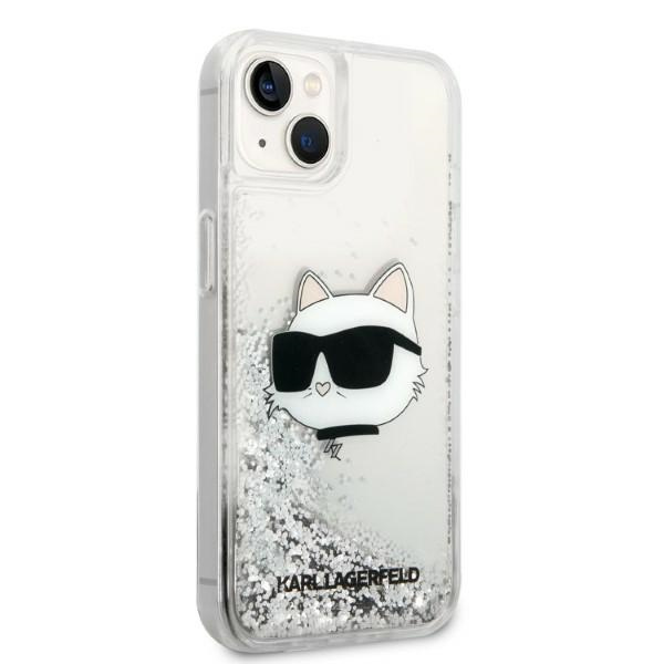 Kryt Karl Lagerfeld KLHCP14MLNCHCS Apple iPhone 14 Plus / 15 Plus silver hardcase Glitter Choupette Head