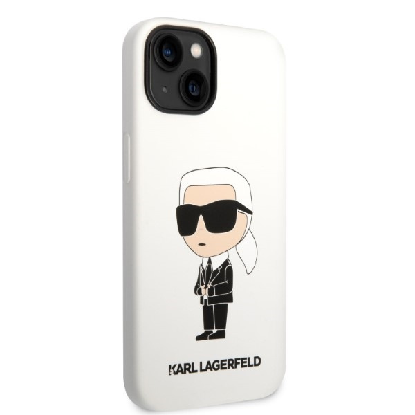 Kryt Karl Lagerfeld KLHCP14MSNIKBCH Apple iPhone 14 Plus / 15 Plus hardcase white Silicone Ikonik