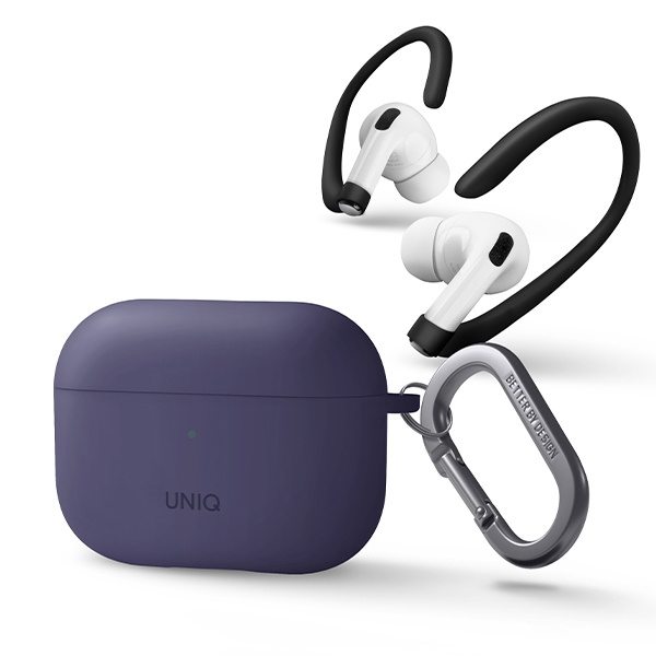 Kryt UNIQ Nexo Apple AirPods Pro 2 + Ear Hooks Silicone fig purple