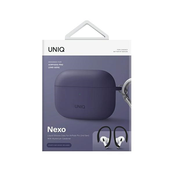 Kryt UNIQ Nexo Apple AirPods Pro 2 + Ear Hooks Silicone fig purple