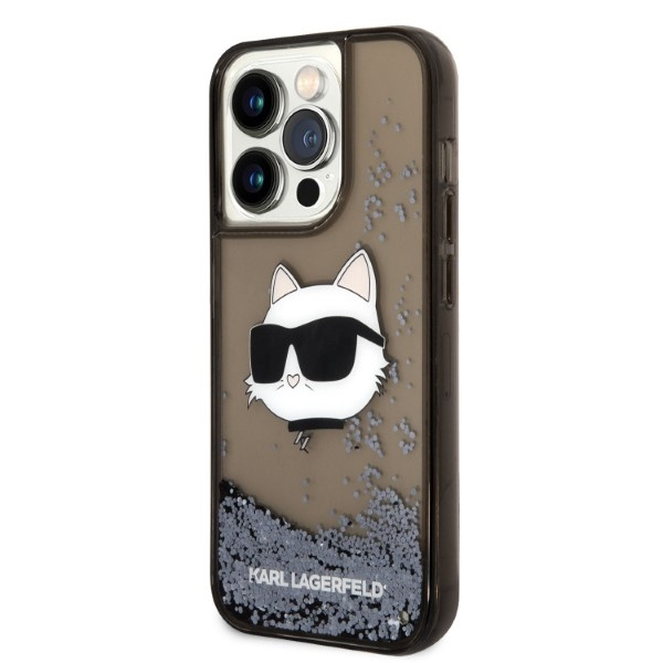 Kryt Karl Lagerfeld KLHCP14XLNCHCK Apple iPhone 14 Pro Max black hardcase Glitter Choupette Head