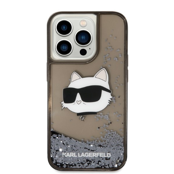 Kryt Karl Lagerfeld KLHCP14XLNCHCK Apple iPhone 14 Pro Max black hardcase Glitter Choupette Head