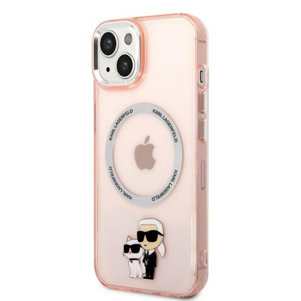 Kryt Karl Lagerfeld KLHMP14MHNKCIPApple iPhone 14 Plus / 15 Plus hardcase pink Iconic Karl&Choupette Magsafe