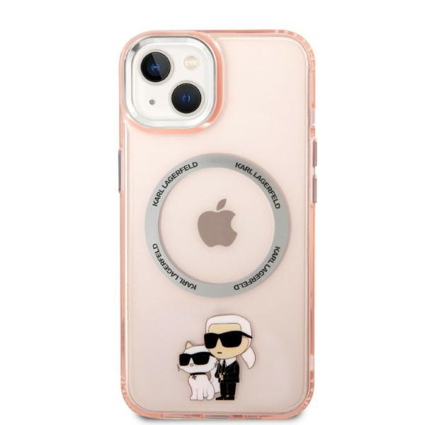 Kryt Karl Lagerfeld KLHMP14MHNKCIPApple iPhone 14 Plus / 15 Plus hardcase pink Iconic Karl&Choupette Magsafe