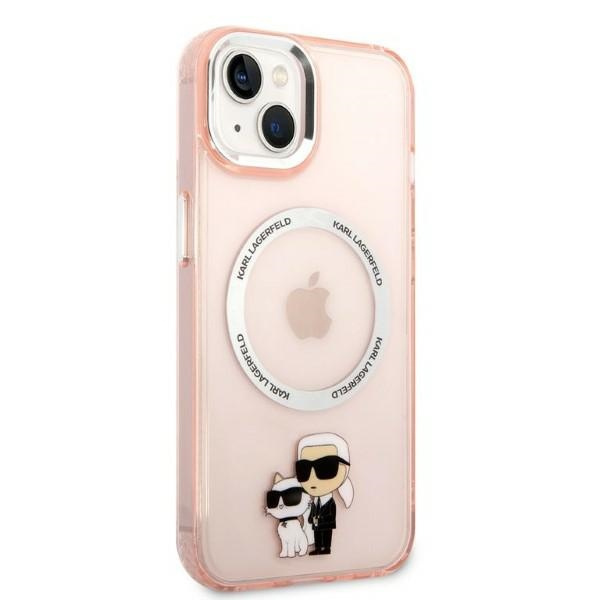 Kryt Karl Lagerfeld KLHMP14MHNKCIPApple iPhone 14 Plus / 15 Plus hardcase pink Iconic Karl&Choupette Magsafe