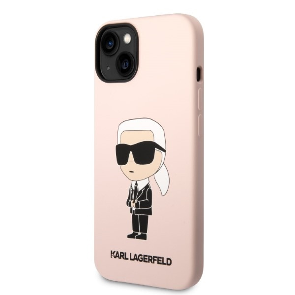 Kryt Karl Lagerfeld KLHMP14MSNIKBCPApple iPhone 14 Plus / 15 Plus hardcase pink Silicone Ikonik Magsafe