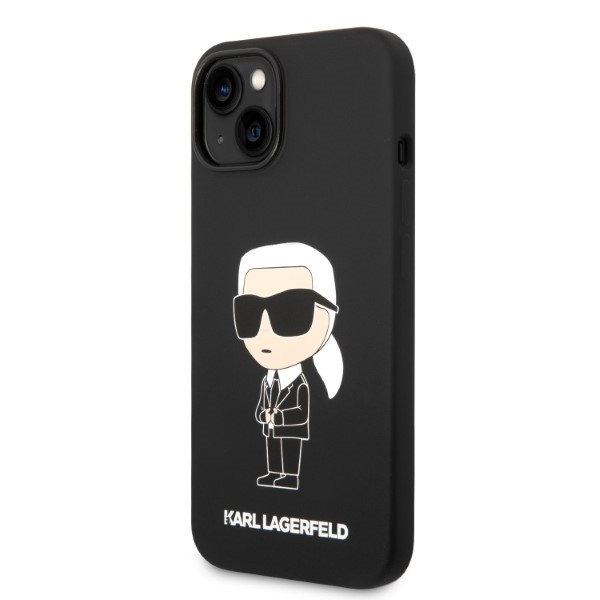 Kryt Karl Lagerfeld KLHMP14MSNIKBCKApple iPhone 14 Plus / 15 Plus hardcase black Silicone Ikonik Magsafe