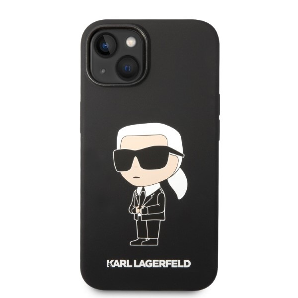 Kryt Karl Lagerfeld KLHMP14MSNIKBCKApple iPhone 14 Plus / 15 Plus hardcase black Silicone Ikonik Magsafe