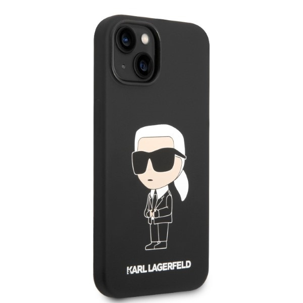 Kryt Karl Lagerfeld KLHMP14MSNIKBCKApple iPhone 14 Plus / 15 Plus hardcase black Silicone Ikonik Magsafe