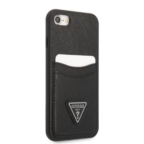 Kryt Guess GUHCI8PSATPK Apple iPhone SE 2022/SE 2020/8/7 hardcase black hardcase Saffiano Triangle Logo Cardslot