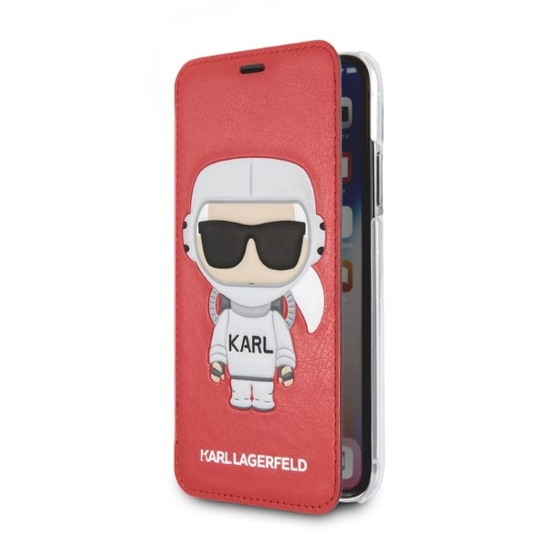 Kryt Karl Lagerfeld KLFLBKPXKSCORE Apple iPhone XS/X bookcase red Karl Space Cosmonaut