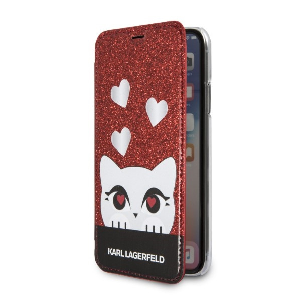 Kryt Karl Lagerfeld KLFLBKPXVDCRE Apple iPhone XS/X red book Valentine