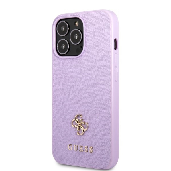 Kryt Guess GUHCP13XPS4MU Apple iPhone 13 Pro Max purple hardcase Saffiano 4G Small Metal Logo