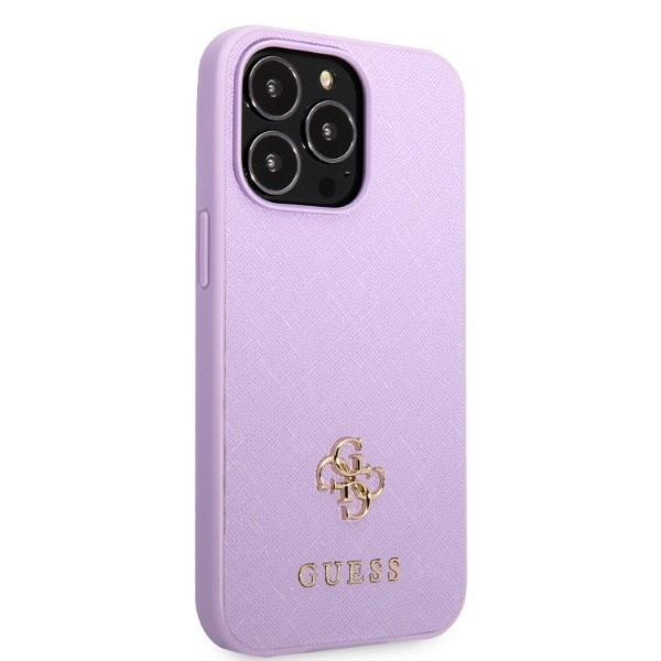 Kryt Guess GUHCP13XPS4MU Apple iPhone 13 Pro Max purple hardcase Saffiano 4G Small Metal Logo