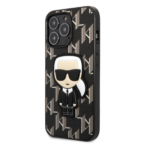 Kryt Karl Lagerfeld KLHCP13LPMNIKBK Apple iPhone 13 Pro hardcase black Monogram Ikonik Patch