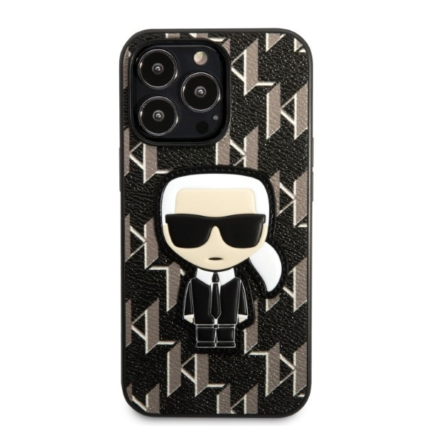 Kryt Karl Lagerfeld KLHCP13LPMNIKBK Apple iPhone 13 Pro hardcase black Monogram Ikonik Patch