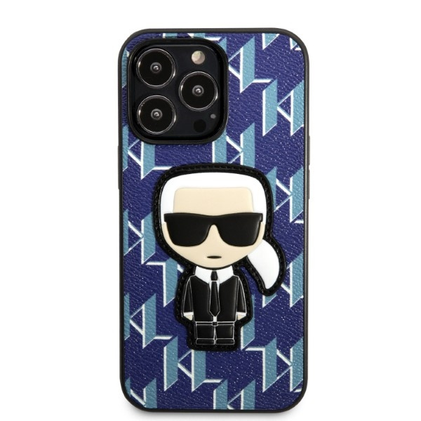 Kryt Karl Lagerfeld KLHCP13LPMNIKBL Apple iPhone 13 Pro hardcase blue Monogram Ikonik Patch