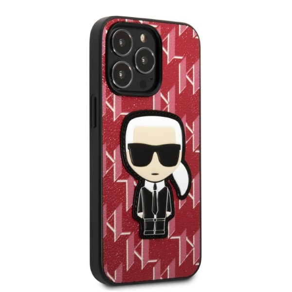 Kryt Karl Lagerfeld KLHCP13LPMNIKPI Apple iPhone 13 Pro hardcase red Monogram Ikonik Patch