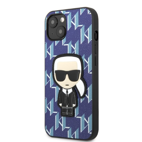 Kryt Karl Lagerfeld KLHCP13MPMNIKBL Apple iPhone 13 hardcase blue Monogram Ikonik Patch