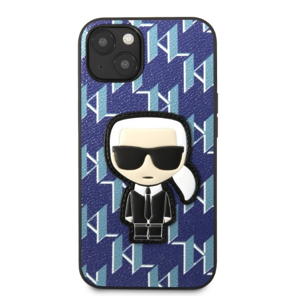 Kryt Karl Lagerfeld KLHCP13MPMNIKBL Apple iPhone 13 hardcase blue Monogram Ikonik Patch