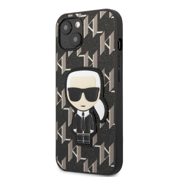 Kryt Karl Lagerfeld KLHCP13SPMNIKBK Apple iPhone 13 mini hardcase black Monogram Ikonik Patch