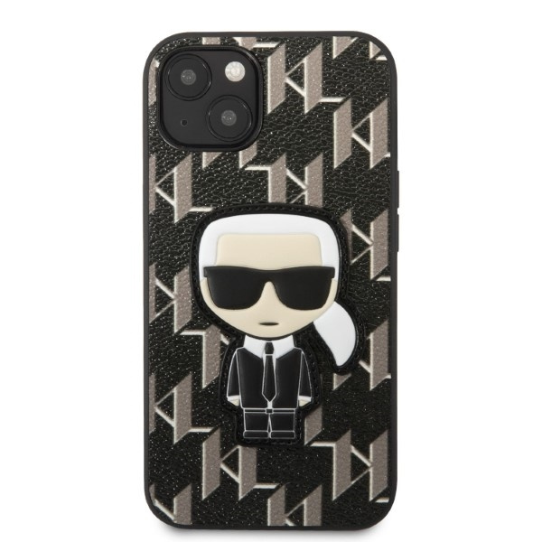 Kryt Karl Lagerfeld KLHCP13SPMNIKBK Apple iPhone 13 mini hardcase black Monogram Ikonik Patch