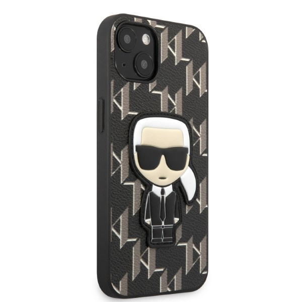 Kryt Karl Lagerfeld KLHCP13SPMNIKBK Apple iPhone 13 mini hardcase black Monogram Ikonik Patch