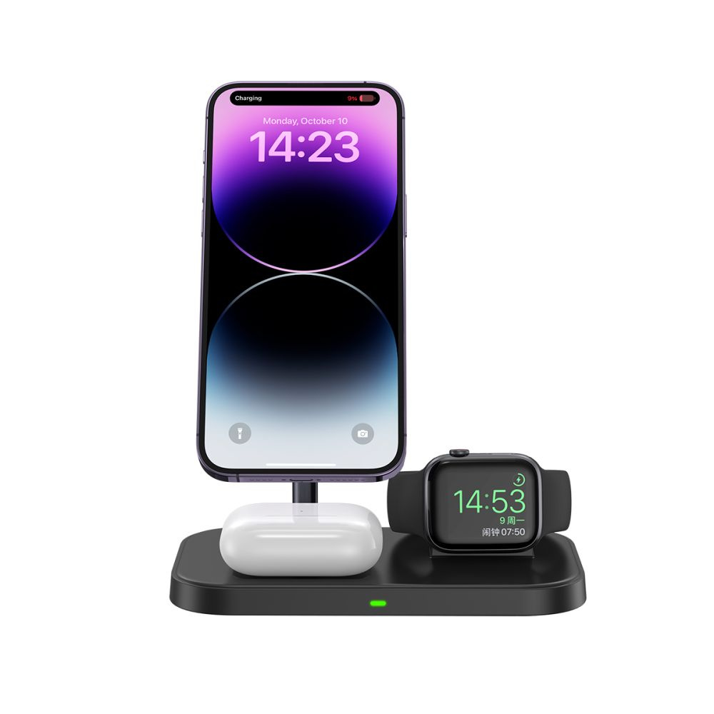 Bezdrátová nabíječka Tech-Protect Qi15W A22 3in1 Magnetic MagSafe Wireless Charger Black