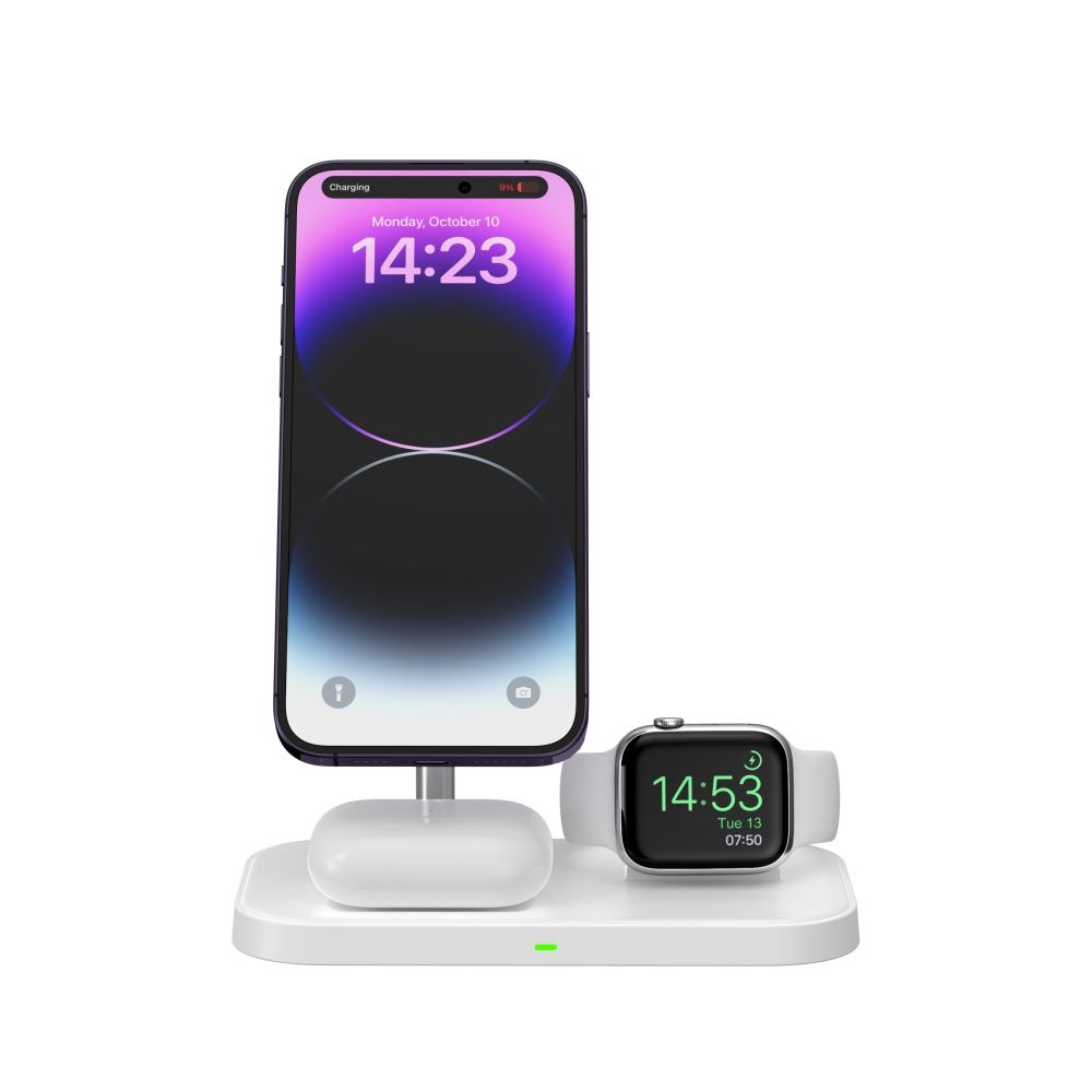 Bezdrátová nabíječka Tech-Protect Qi15W A22 3in1 Magnetic MagSafe Wireless Charger White