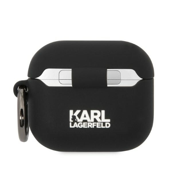 Kryt Karl Lagerfeld KLA3RUNCHK Apple AirPods 3 cover black Silicone Choupette Head 3D