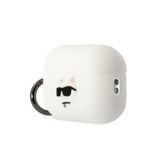 Kryt Karl Lagerfeld KLAP2RUNCHH Apple AirPods Pro 2 cover white Silicone Choupette Head 3D