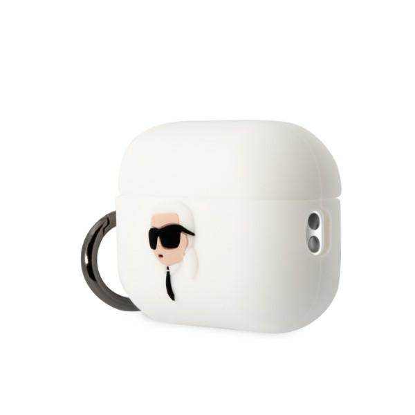 Kryt Karl Lagerfeld KLAP2RUNIKH Apple AirPods Pro 2 cover white Silicone Karl Head 3D