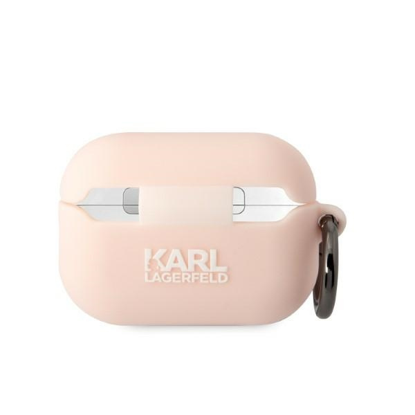 Kryt Karl Lagerfeld KLAP2RUNIKP Apple AirPods Pro 2 cover pink Silicone Karl Head 3D