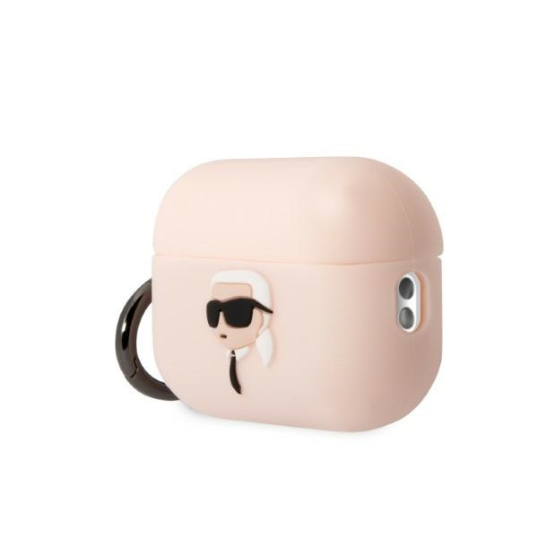 Kryt Karl Lagerfeld KLAP2RUNIKP Apple AirPods Pro 2 cover pink Silicone Karl Head 3D