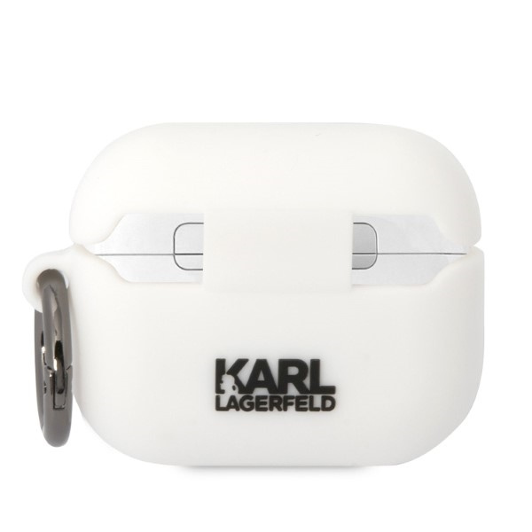 Kryt Karl Lagerfeld KLAPRUNCHH Apple AirPods Pro cover white Silicone Choupette Head 3D