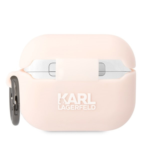 Kryt Karl Lagerfeld KLAPRUNIKP Apple AirPods Pro cover pink Silicone Karl Head 3D