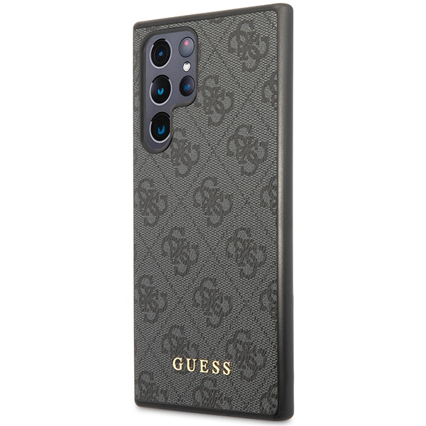 Kryt Guess GUHCS23LG4GFGR Samsung Galaxy S23 Ultra grey hardcase 4G Metal Gold Logo